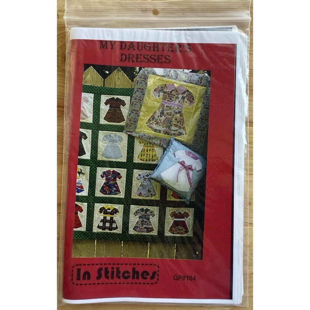 In‎ Stitches My Daughters Dresses Quilt Blocks Pattern For 8", 12" Or 16" Blocks